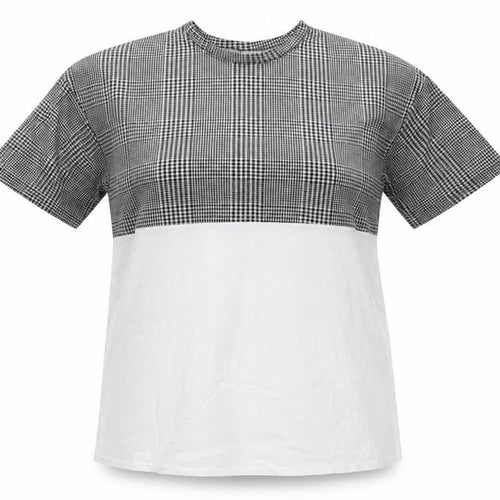 ASOS Womens Multicoloured Check  Basic T-Shirt Size 8