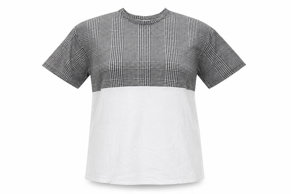 ASOS Womens Multicoloured Check  Basic T-Shirt Size 8