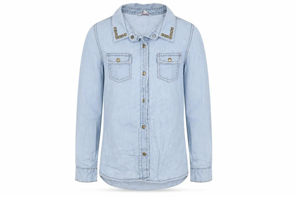 Miss Evie Girls Blue   Basic Button-Up Size 8-9 Years