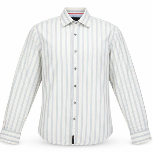 Jeff & Co Mens Green Striped   Button-Up Size M