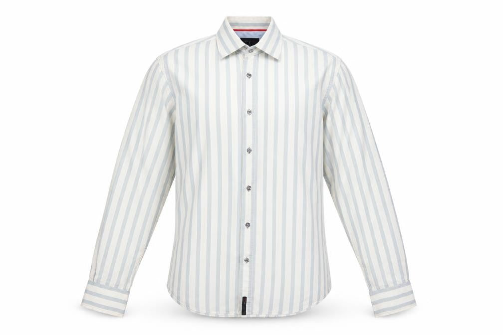 Jeff & Co Mens Green Striped   Button-Up Size M
