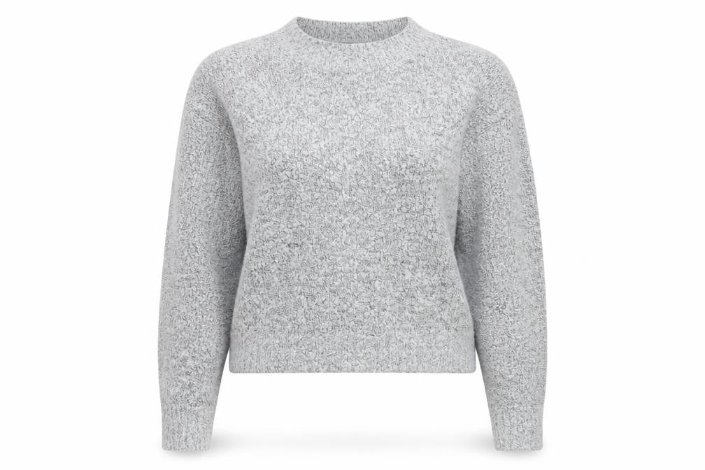 Front view of H&M women’s grey knit jumper, size M