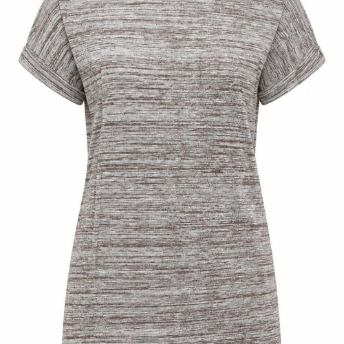 JCL Womens Brown Striped Jersey Basic T-Shirt Size M