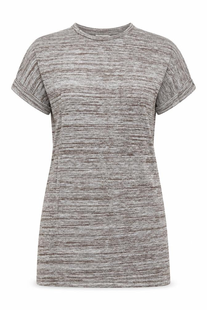 JCL Womens Brown Striped Jersey Basic T-Shirt Size M