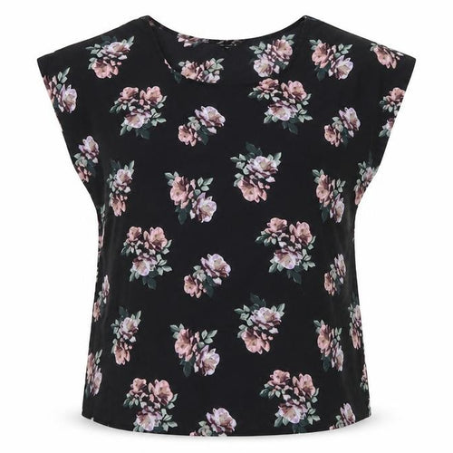 Select Womens Black Floral  Basic Blouse Size 12