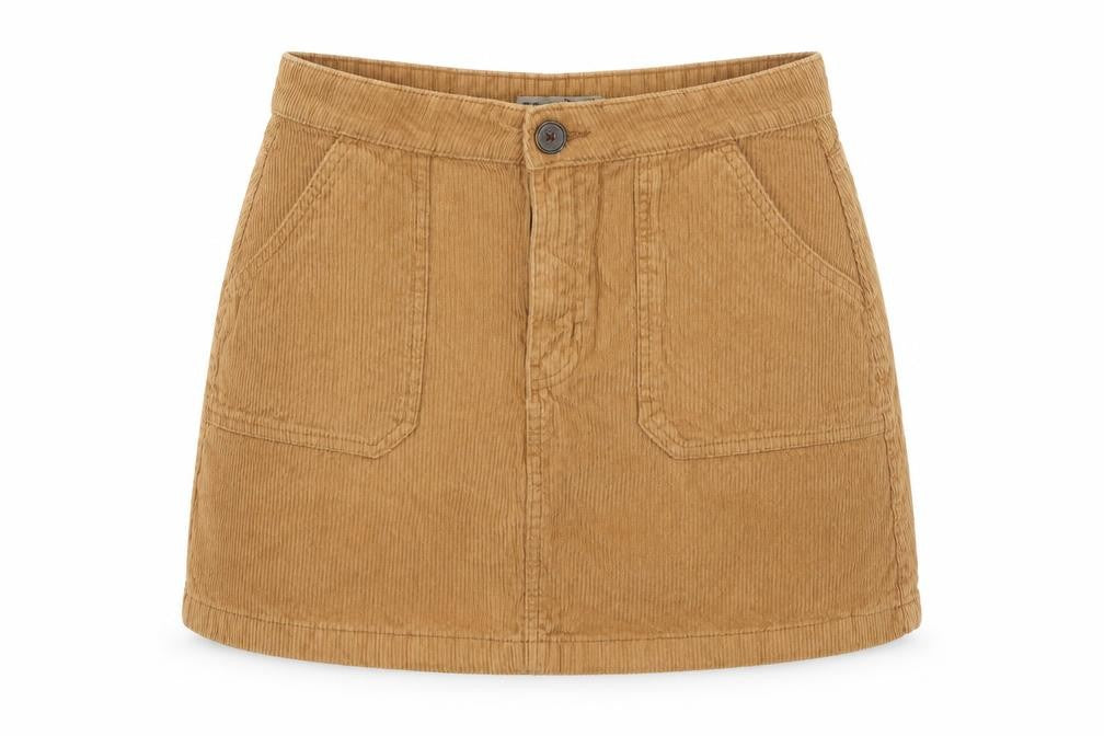 Denim & Co. Womens Brown  Corduroy A-Line Skirt Size 12