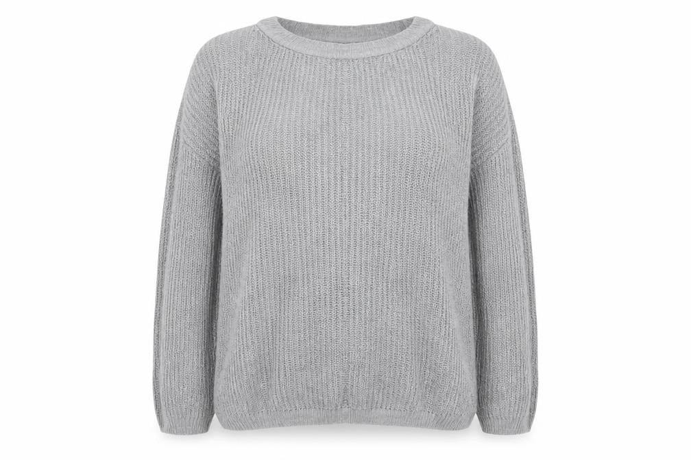 Boohoo Womens Grey  Knit Pullover Jumper Size 18