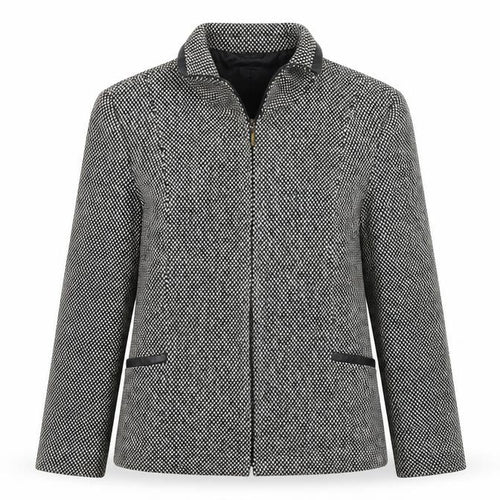 Talbots Womens Grey Houndstooth  Jacket Coat Size 12