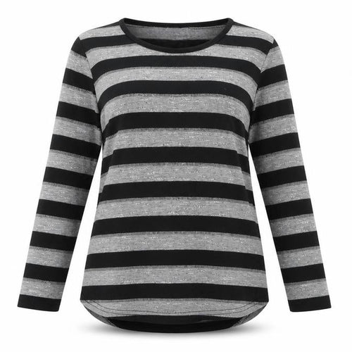 Papata Womens Grey Striped Knit Pullover Jumper Size 10