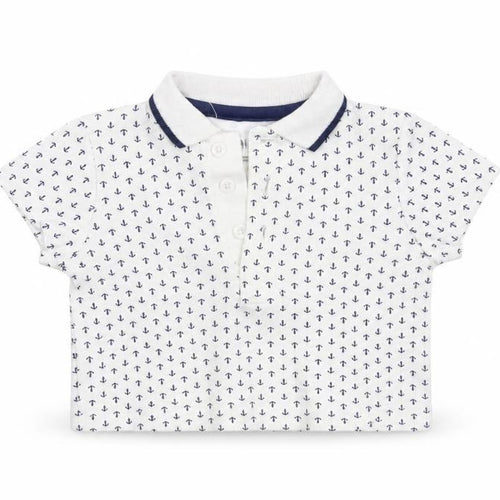 Little Me Boys White   Basic T-Shirt Size 6-9 Months  - Anchor