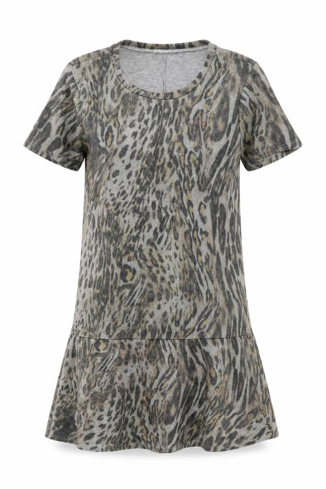 Zara Womens Grey Animal Print  Jumper Dress  Size S