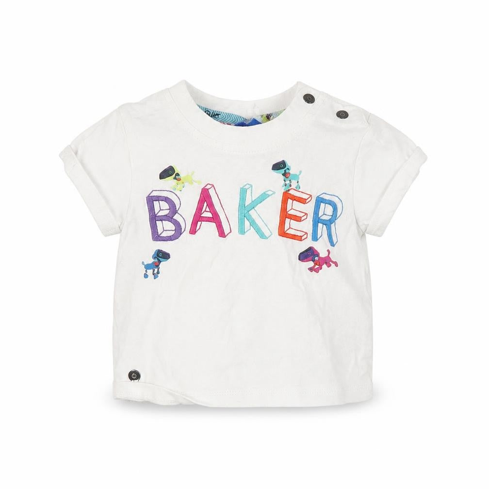 Baker Boys White   Basic T-Shirt Size 3-6 Months