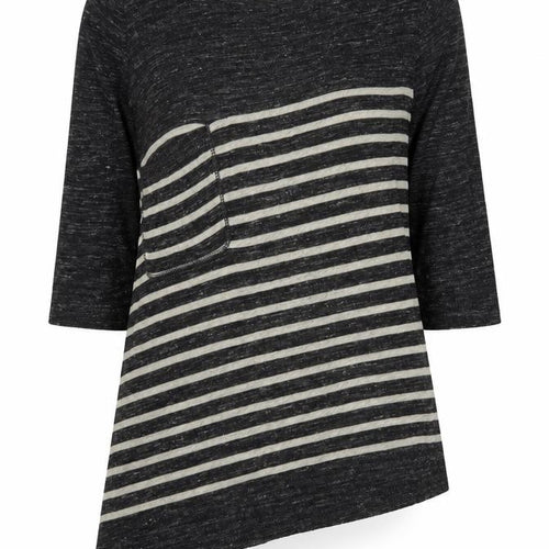 Marks and Spencer Womens Grey Striped Knit Pullover Jumper Size 14
