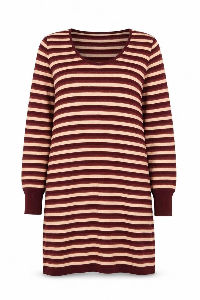 Redoute Womens Red Striped Knit A-Line  Size 8