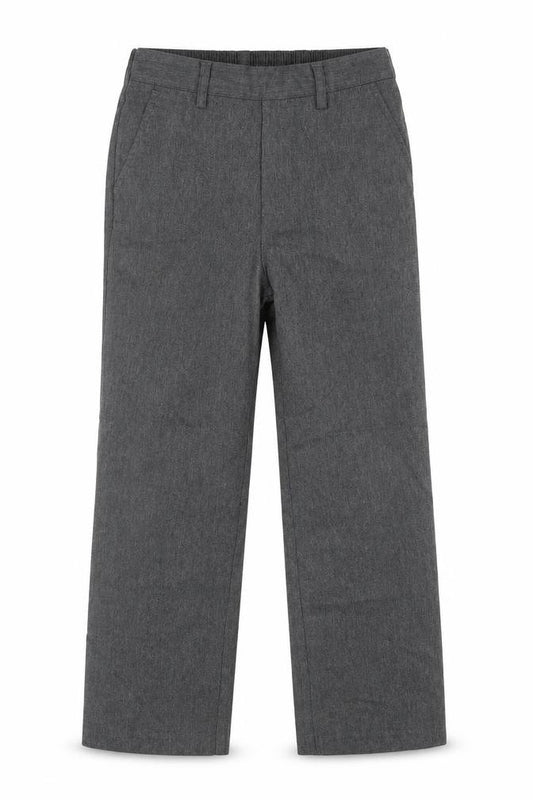 Front view of Top Class boys’ grey trousers, size 9, years