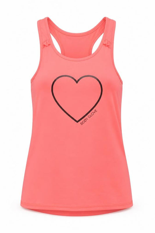 Front view of Body Glove women’s pink basic tank, size UK 8