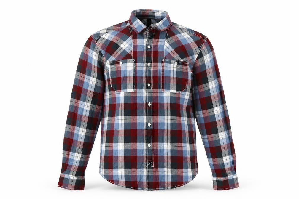 Crafted Mens Red Plaid   Button-Up Size M