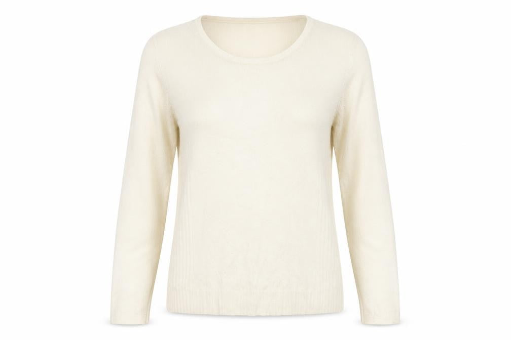 Kliss Womens White  Knit Pullover Jumper Size L
