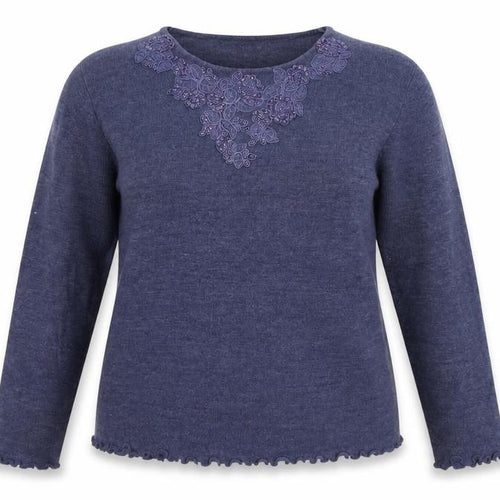 Elizabeth Scott  Womens Blue Geometric Knit Pullover Jumper Size L