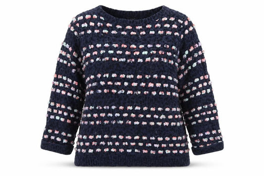Front view of F&F women’s blue polka dot jumper, size UK 16