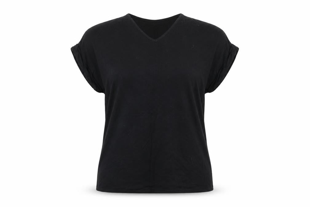 Billys Collection Womens Black  Jersey Basic T-Shirt Size 20