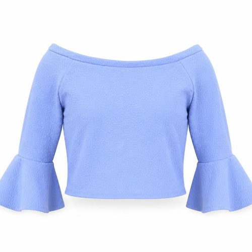 kiah Womens Blue   Basic Blouse Size 12  - CROPPED