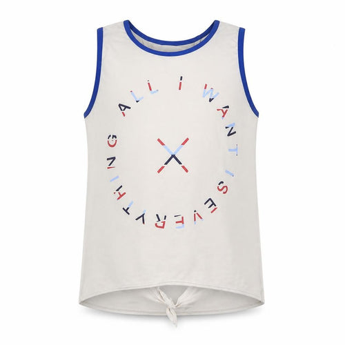 Matalan Girls White   Basic Tank Size 9 Years  - All I Want Is Everything