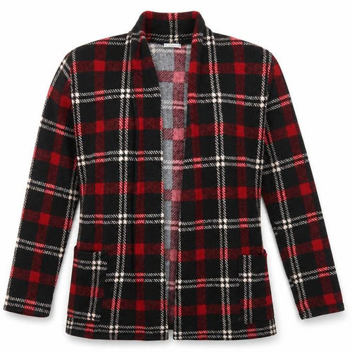 Egy California Womens Red Check  Cardigan Jumper Size M
