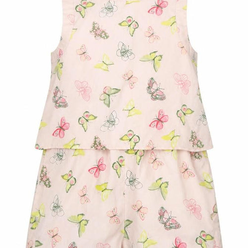 Evie Girls Pink Animal Print  Playsuit One-Piece Size 6 Years  - Butterflies