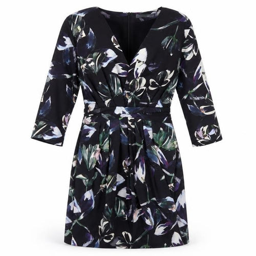 MNG Womens Black Floral  Fit & Flare  Size S