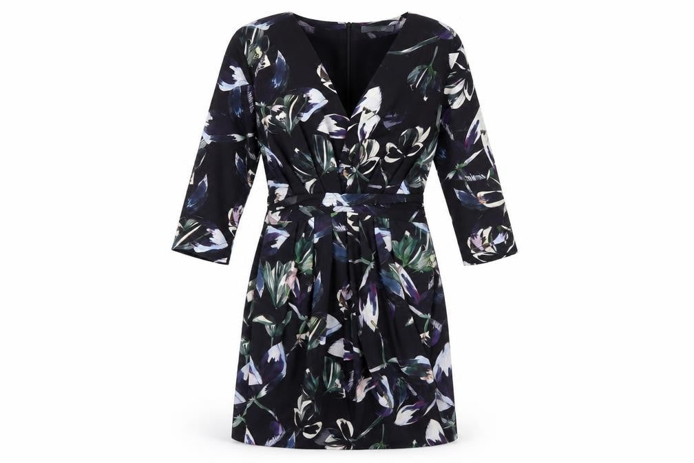 MNG Womens Black Floral  Fit & Flare  Size S