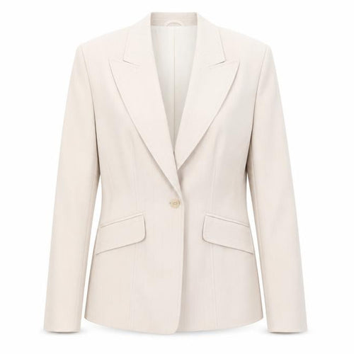Liquid Womens Beige Striped  Jacket Suit Jacket Size 14