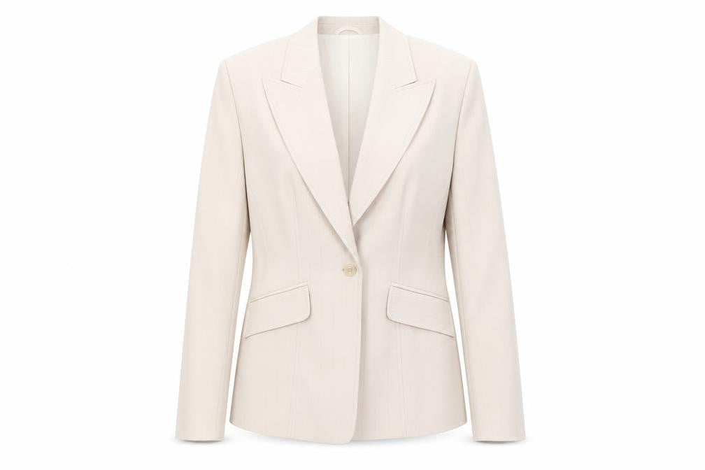 Liquid Womens Beige Striped  Jacket Suit Jacket Size 14