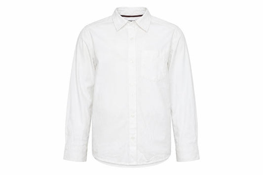 Front view of Primark boys’ white basic button-up, size 9-10, years