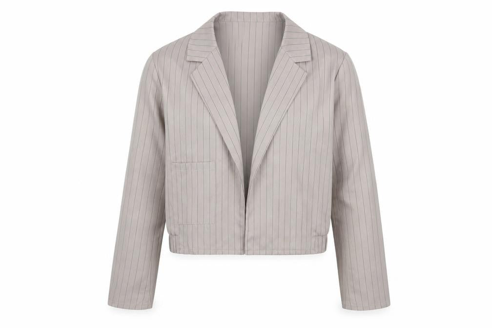 Boohoo Womens Beige Striped  Jacket  Size 8