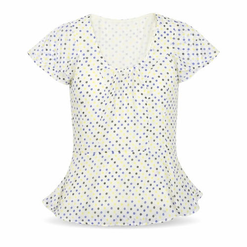 Pepperberry Womens Ivory Polka Dot  Basic Blouse Size 8