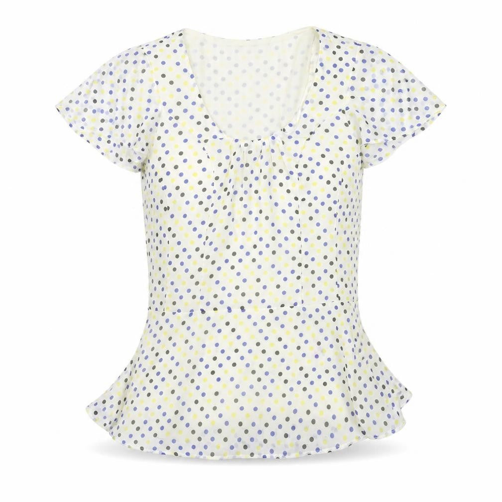 Pepperberry Womens Ivory Polka Dot  Basic Blouse Size 8