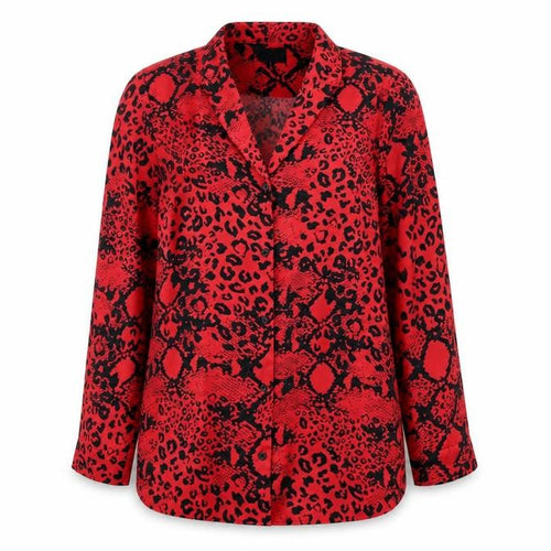 Time To Dream Womens Red Animal Print  Top Pyjama Top Size 8