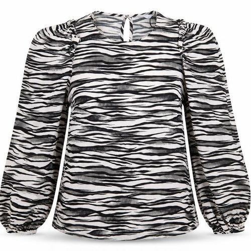 Papaya Womens White Animal Print  Basic Blouse Size 8