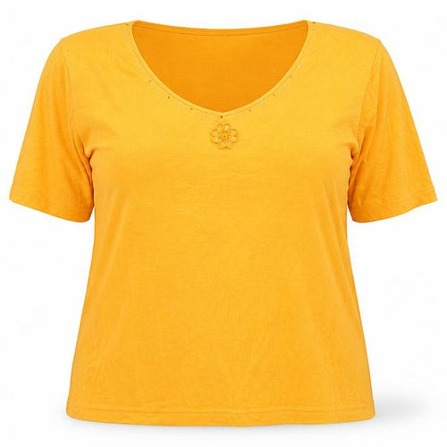 Lotus Womens Orange   Basic T-Shirt Size 2XL