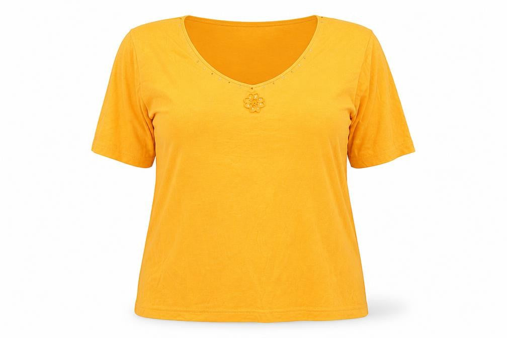 Lotus Womens Orange   Basic T-Shirt Size 2XL