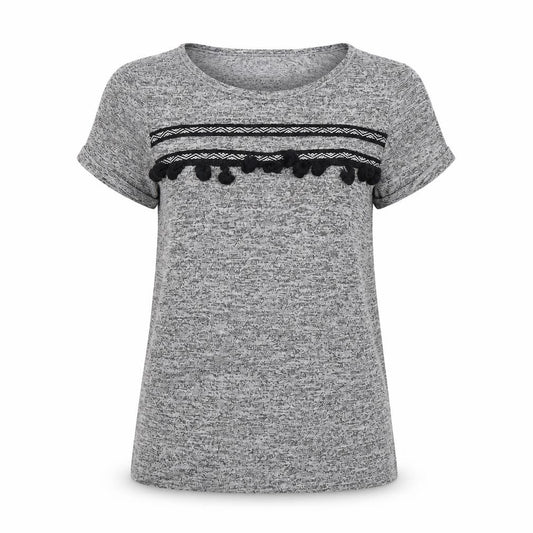 Front view of Primark women’s grey basic t-shirt, size UK 8