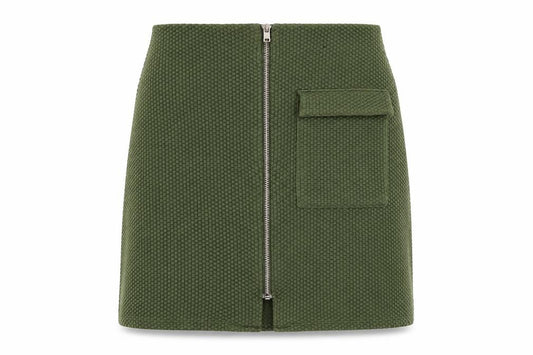 Front view of Primark women’s green a-line skirt, size UK 8