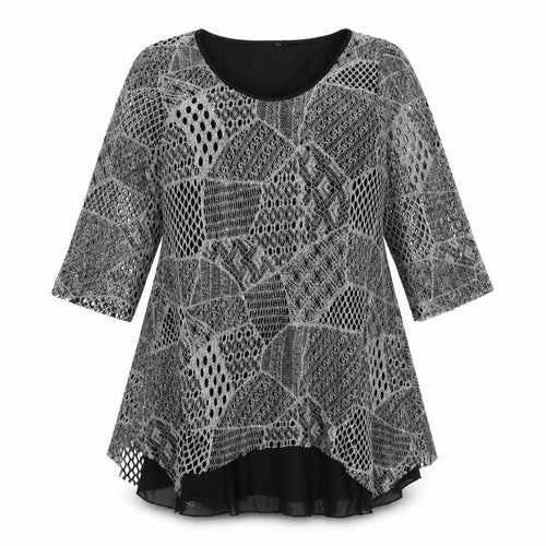 Preworn Womens Black   Fit & Flare  Size 14  - Layered with silver/grey