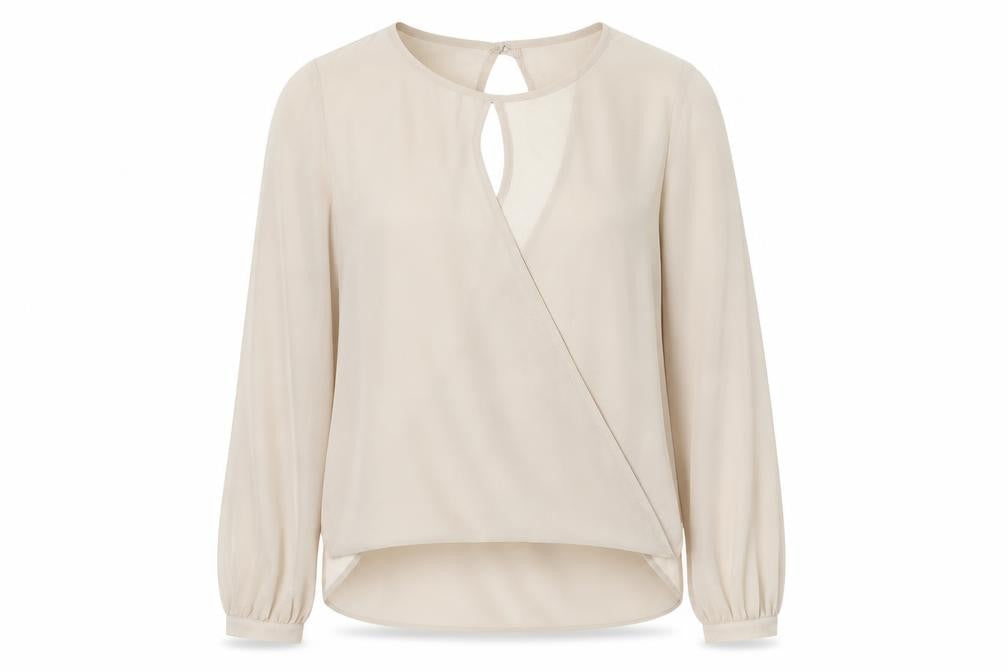Topshop Womens Beige   Wrap Blouse Size 8
