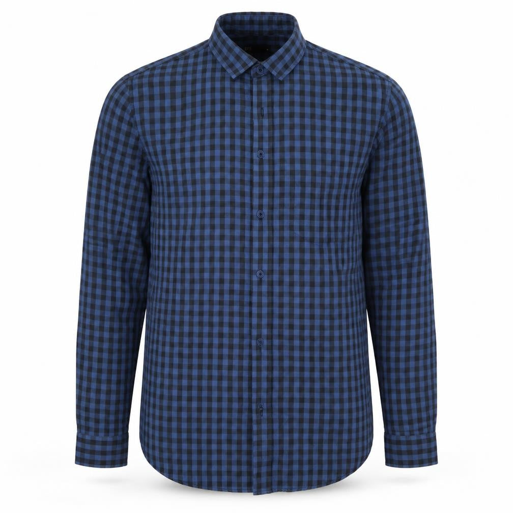 Seed Mens Blue Check   Button-Up Size M