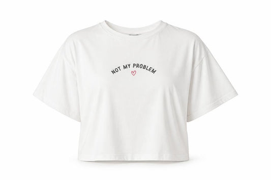 Front view of New Look women’s silver cropped t-shirt, size UK 6