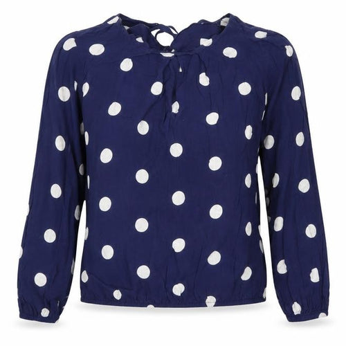Billie & Blossom Womens Blue Polka Dot  Basic Blouse Size 8