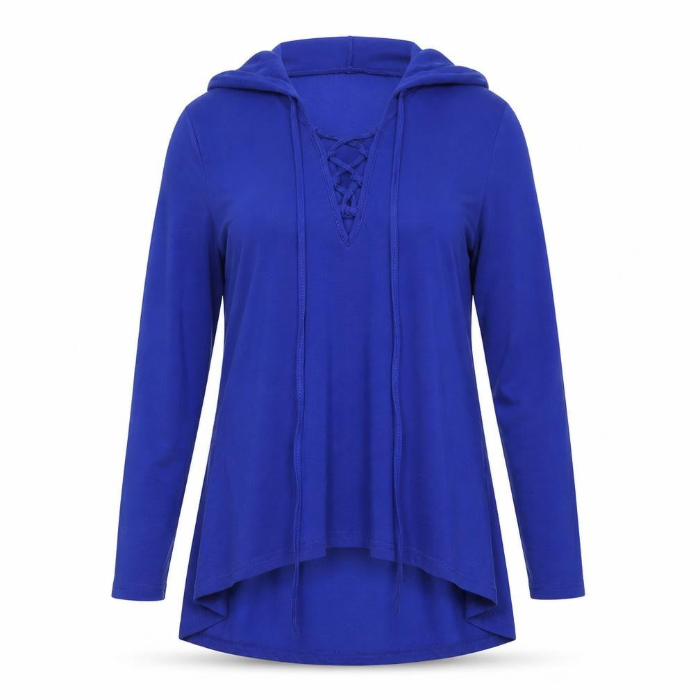 Zanzea Womens Blue   Pullover Hoodie Size S