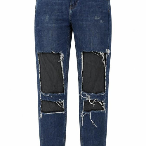 Topshop Womens Blue   Skinny Jeans Size 25 in L32 in - DISTRESSED